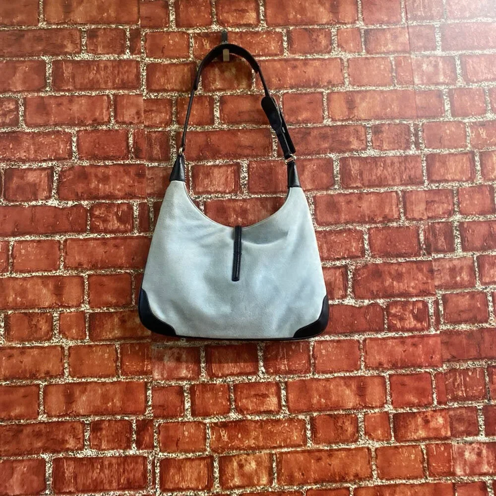 Coach Solid Suede Shoulder Bag Blue OS - Picture 2 of 2